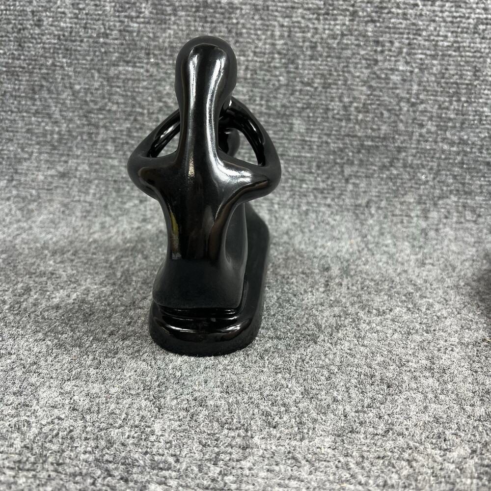 Vintage Mother Child Black Resin Sculpture Modern Art Figurine Made in Thailand - Picture 7 of 12